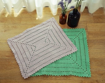 Crochet Rug Pattern/Crochet Mat Pattern/ Crochet Table mat Pattern/ Crochet tablecloth pattern/ Square Rug Pattern