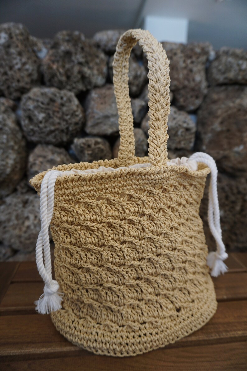 Crochet Raffia Bucket Bag Pattern/raffia Bag Pattern/crochet Etsy