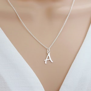 Initial necklace, sterling silver initial necklace, personalised necklace jewellery, personalized jewelry, letter monogram silver necklace