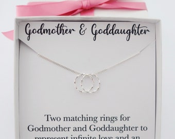 Godmother necklace jewelry gift from goddaughter, mothers day gift, goddaughter necklace jewelry gift from godmother,sterling silver