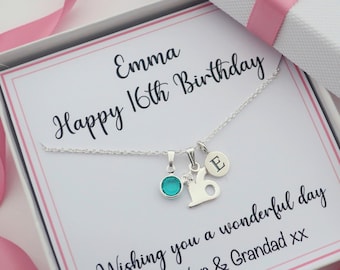 16th birthday necklace gift for her girl, sweet 16 sixteen necklace gift for daughter niece friend, 16 birthday jewellery sterling silver