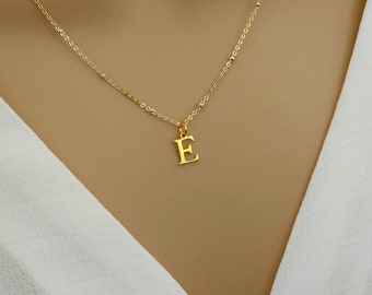 Initialen-Halskette aus Gold, goldener Initialen-Halskettenschmuck, zierliche Namens-Monogramm-Buchstaben-Halsketten für Frauen aus 9 Karat vergoldetem Sterlingsilber