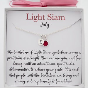 July birthstone necklace, initial cancer Leo necklace, personalised July birthday gift for her women girls  mum, birthday necklace jewellery