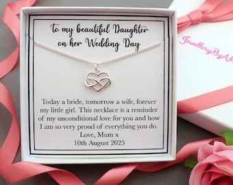 Daughter bride wedding gift from mum for daughter, daughter wedding day gift, bride wedding jewellery necklace, gift for bride from mum