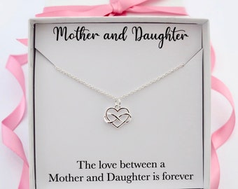 Mother and daughter necklace gift, mother necklace jewelry, jewelry for mom necklace gift,mothers day birthday gifts for mum,sterling silver