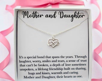 Mother daughter necklace jewellery gift, mum daughter necklace, mother and daughter necklace, birthday christmas jewelry gifts for mum