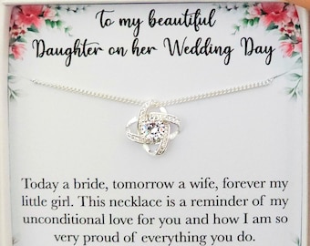 Daughter bride wedding gift from mum for daughter, daughter wedding day gift, gift for bride from mum, bride wedding jewellery necklace