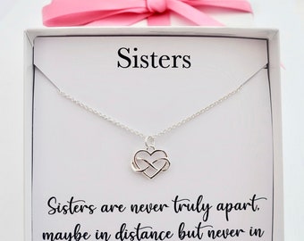 Sister birthday gift, sister necklaces, sister jewelry, long distance sister gift, two twin sister sisters best friends infinity necklace