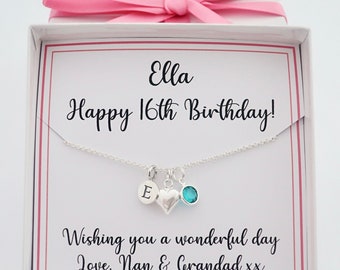 Personalised 16th birthday gifts for daughter granddaughter niece friend sister, 16 16th birthday necklace, sweet 16th gift, sterling silver