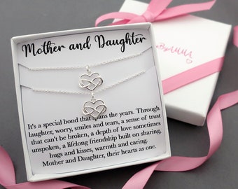 Conjunto de colar mãe e filha, colar mãe e filha, presente de joias, presente mãe e filha, conjunto de colares combinando de dois 2 para mãe