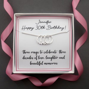 30e collier, 30e cadeau d&#39;anniversaire pour sa fille soeur, 30e bijoux, 30e cadeau personnalisé pour elle, idées 30e anniversaire, 30e anniversaire