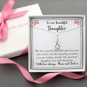 Daughter necklace jewellery gift,  mother mum daughter gift, gift for daughter from mum and dad parents, daughter birthday, Sterling silver