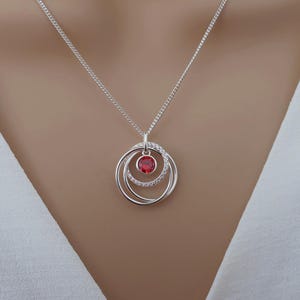 Ruby necklace jewelry, July birthstone necklace 925 Sterling Silver, July birthday jewelry gift for her, Cancer Leo necklace for women