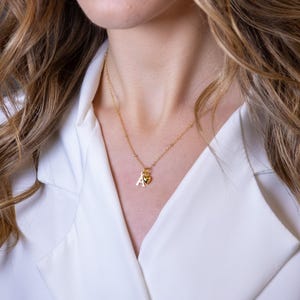 Colar inicial de ouro, colar inicial de ouro, colar de coração personalizado, colar com pingente de letra, prata esterlina de ouro 9 quilates