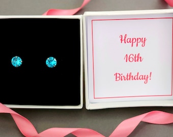 16th Birthday Gift Girl,sweet Sixteen 16 Gift Earrings Jewellery