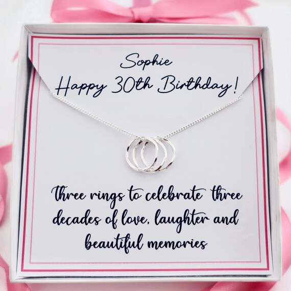 30th Birthday Necklace 30th Birthday Gift For Her Women Etsy