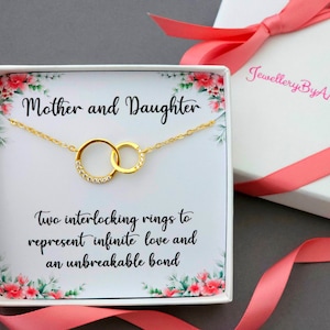 Mother daughter necklace jewellery gift, mum daughter necklace, mother and daughter necklace, birthday christmas jewelry gifts for mum