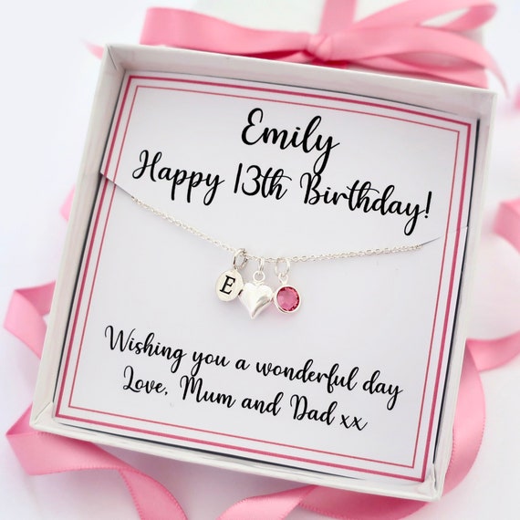 Daughter Necklace, Niece Necklace, Happy 13th Birthday Girl