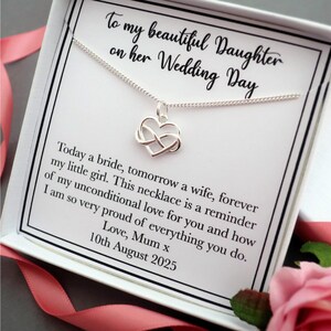 Daughter bride wedding gift from mum for daughter, daughter wedding day gift, bride wedding jewellery necklace, gift for bride from mum image 2