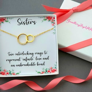 Sister necklace jewellery gift, sisters necklace, gift for sister, sister birthday Christmas gift for sister, big sister gift, gold sterling