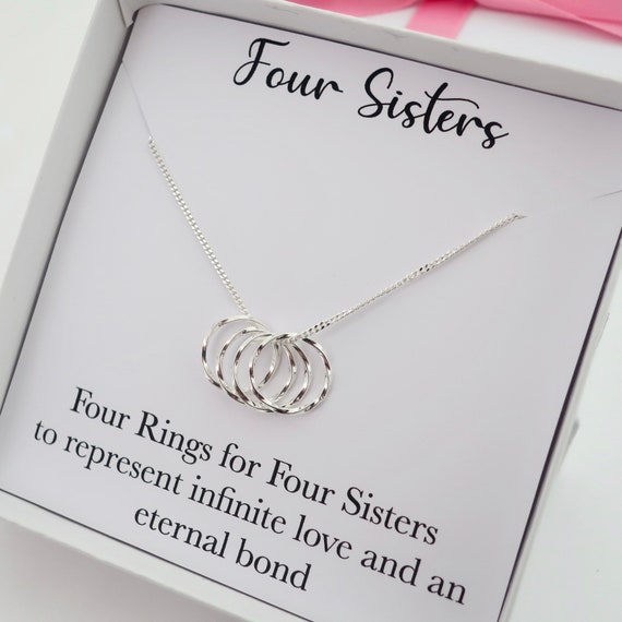 Four Sisters Necklace Four Sisters Jewellery Gift Four Rings for