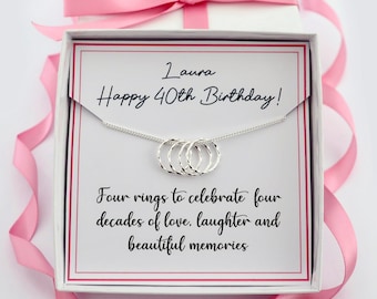 40th birthday gifts for her women sister daughter, 40th birthday necklace, 40th jewelry, gift for 40th, 40th gift, sister gifts, sterling