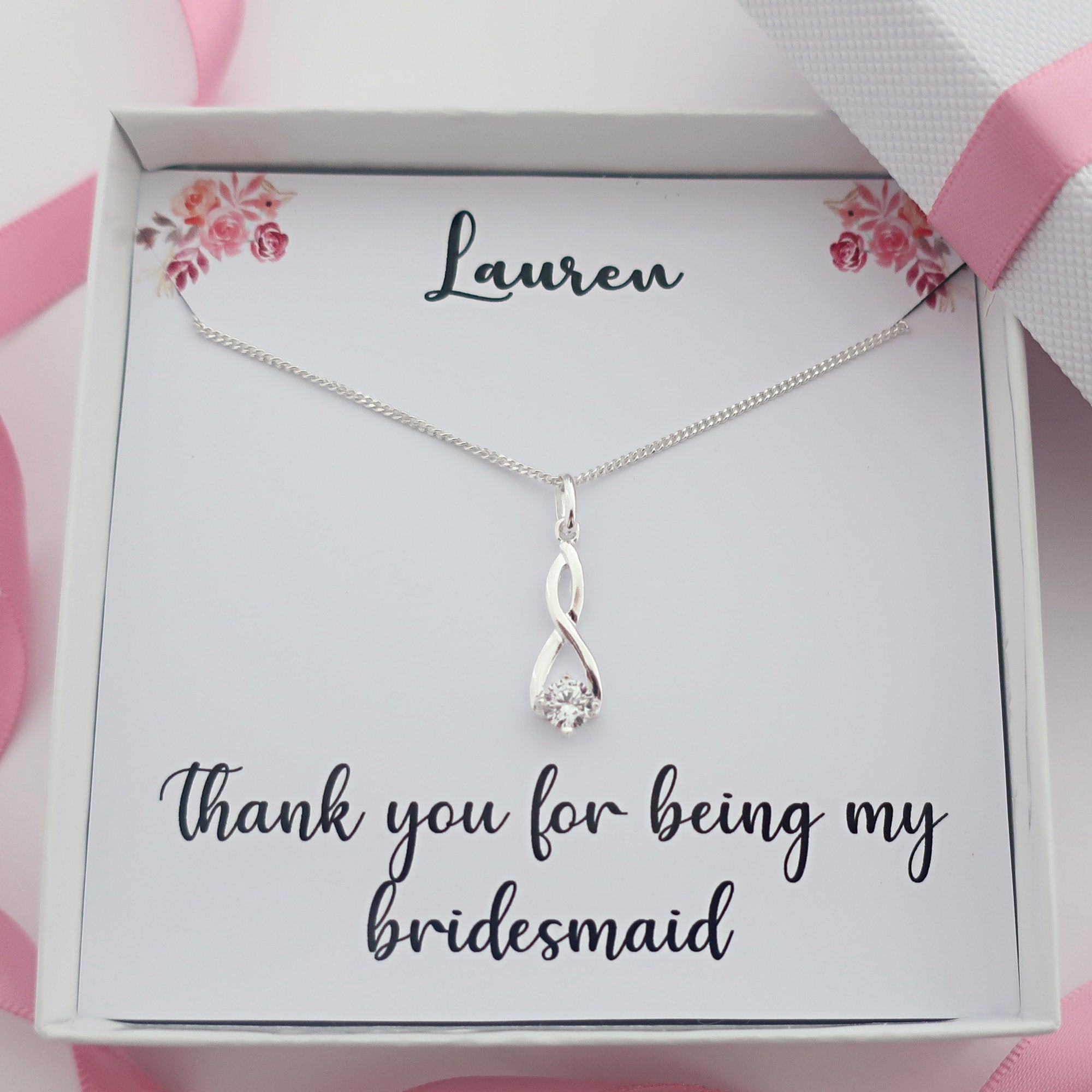 Bridesmaid Necklace Sterling Silver 
