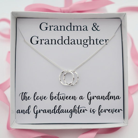 Grandma Grandmother Granddaughter Necklace, Granddaughter Gifts from Grandma,  Birthday Mothers Day Gifts for Grandma Nana from Granddaughter 