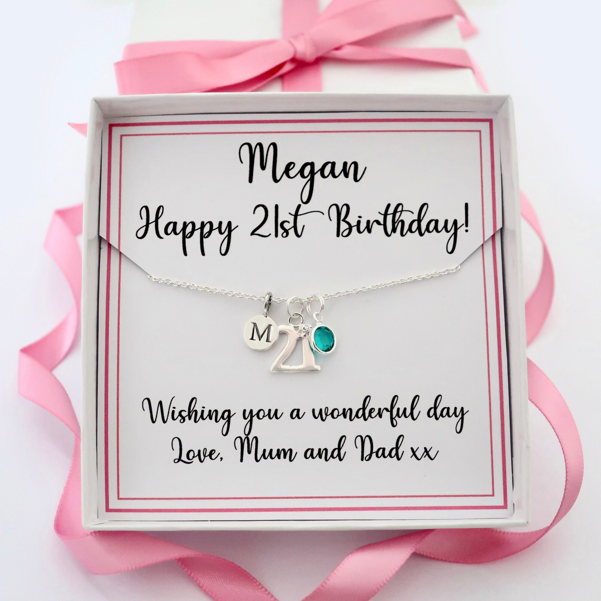 21st birthday necklace, 21st birthday gift for her, initial necklace, personalized birthday gift for her 21st, gift for daughter best friend