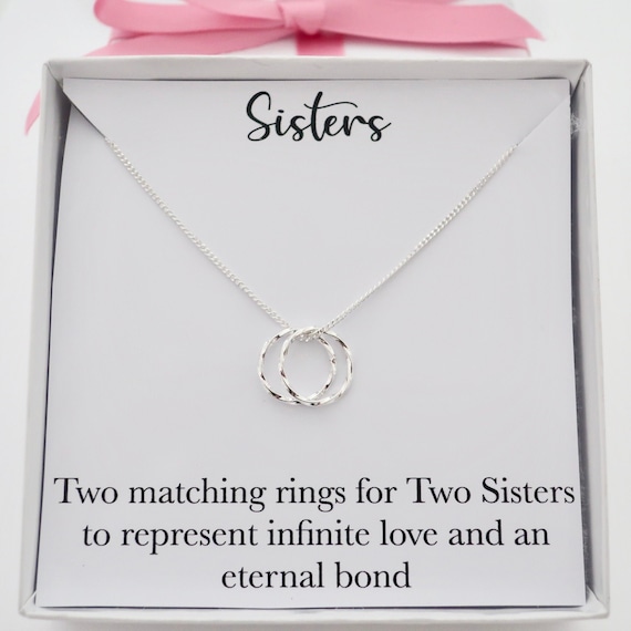 Sisters Necklace Sister Jewellery Birthday Gifts for Sister