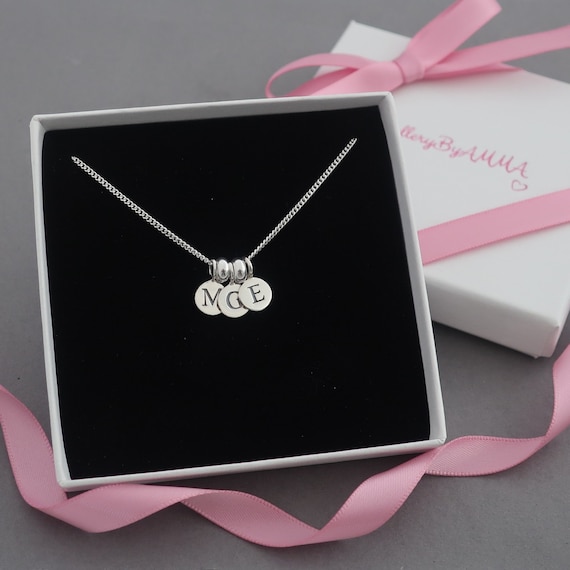 Children's sterling silver initial necklace hot sale
