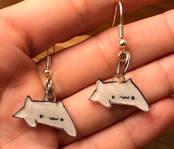 Bongo Cat Meme Dangles Studs Pin Magnet or Keychain