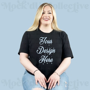 Black Bella Canvas 3001 Mockup T-Shirt Mockup Tshirt Plus Size Mockup Size Inclusive Mockup Mockup Tshirt Mockup Bundle Plus Size Model PNG