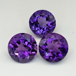 12.65 Carat Natural Purple Amethyst Lot – (10mm) Round Faceted Loose Gemstones Amethyst For Jewellery Making.