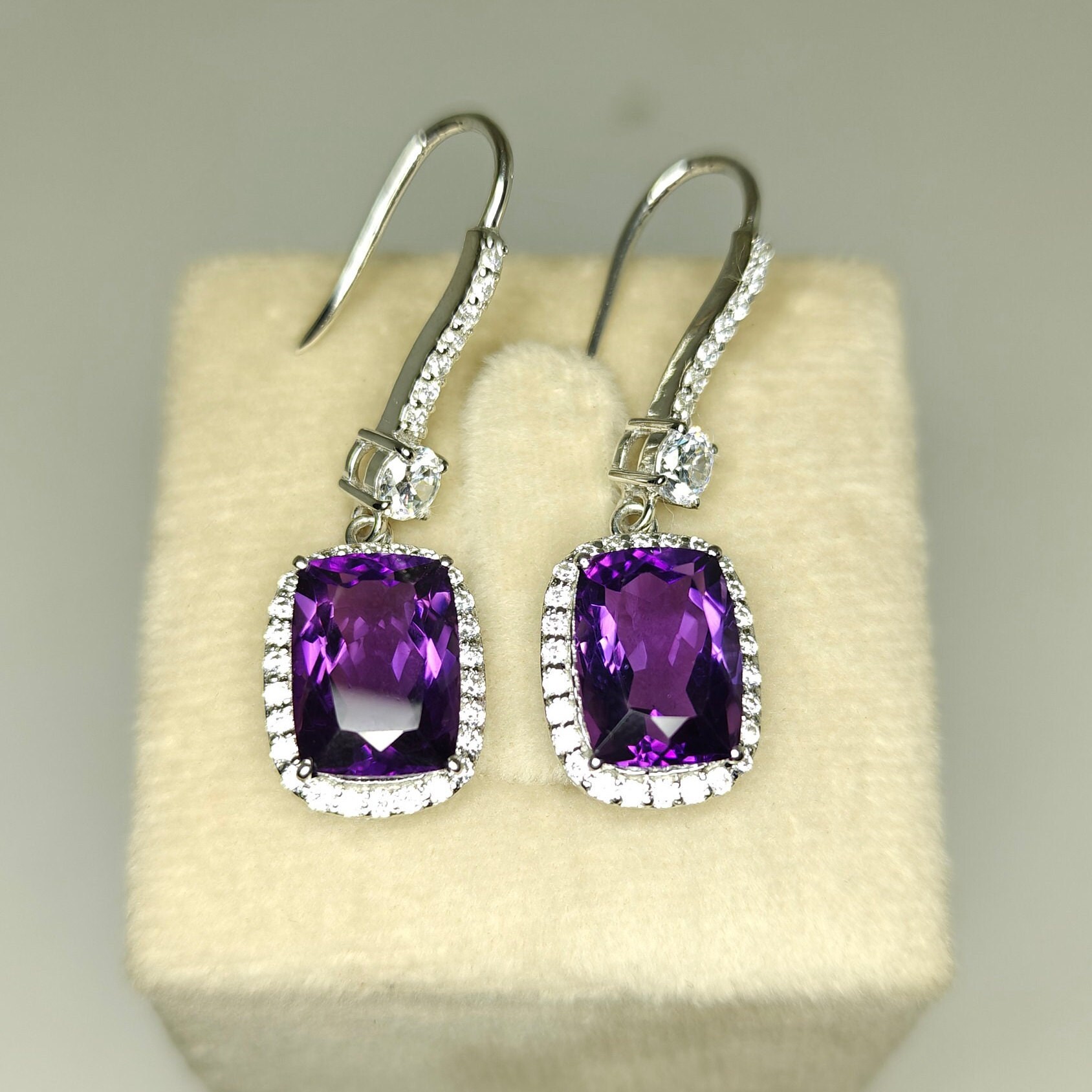 VONSSY Orecchini pendenti a goccia| Pietre preziose Waterdrop Teardrop Cristallo placcato oro bianco Orecchini ipoallergenici con zirconi cubici | Regalo di gioielli in argento per mamma moglie