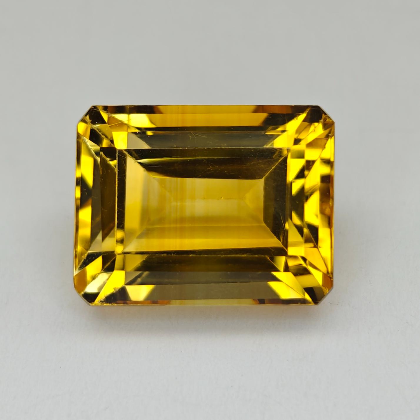 Piedra citrina natural, citrino suelto de 12,15 quilates, piedra citrina facetada octogonalmente, citrino para colgante, piedra citrina, tamaño 10,90