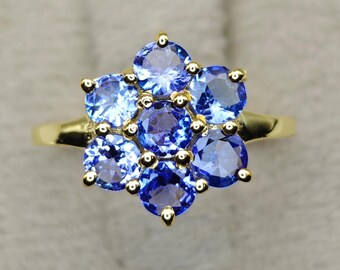 天然ザンビア産エメラルド ハロー リング、18K イエロー ゴールド