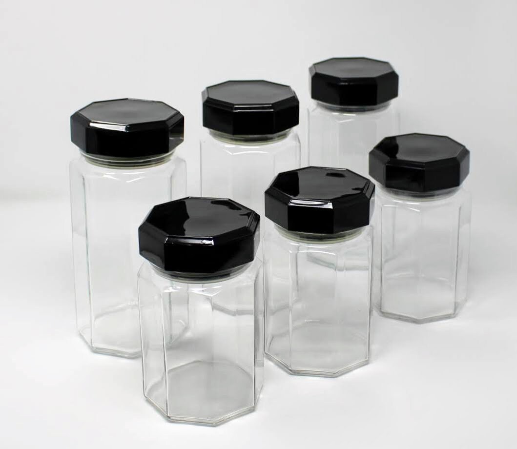 Arcoroc Octime Glass Storage Jars Set of 2 Total of 6 Etsy