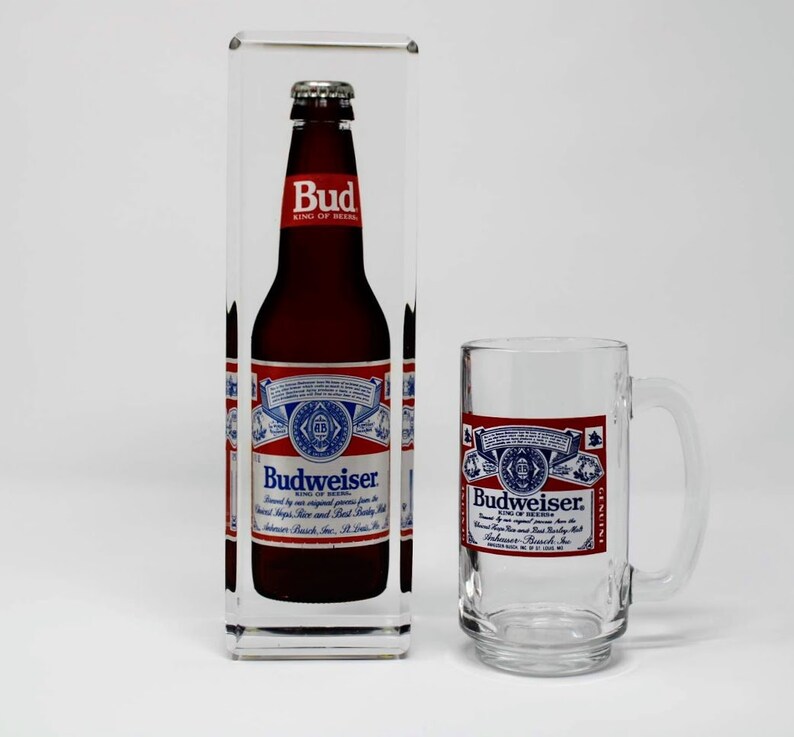 Vintage Budweiser Glass Beer Mug Made in Canada Retro Glass Etsy
