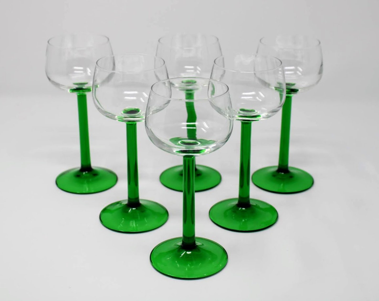 Modern Green Wine Glasses Set of 6 Total of 12 Available Etsy