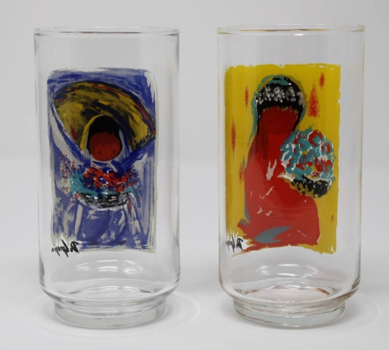 DeGrazia Flower Boy and Girl Drinking Glasses Set of 2 De Etsy