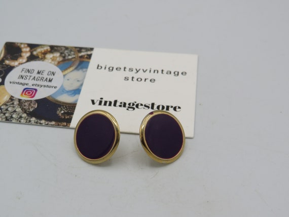 beautiful vintage gold tone round stud earrings w… - image 2