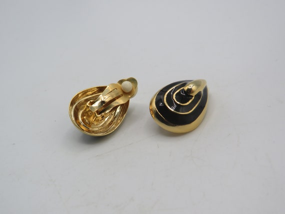 stunning vintage retro gold tone clip on earrings… - image 3