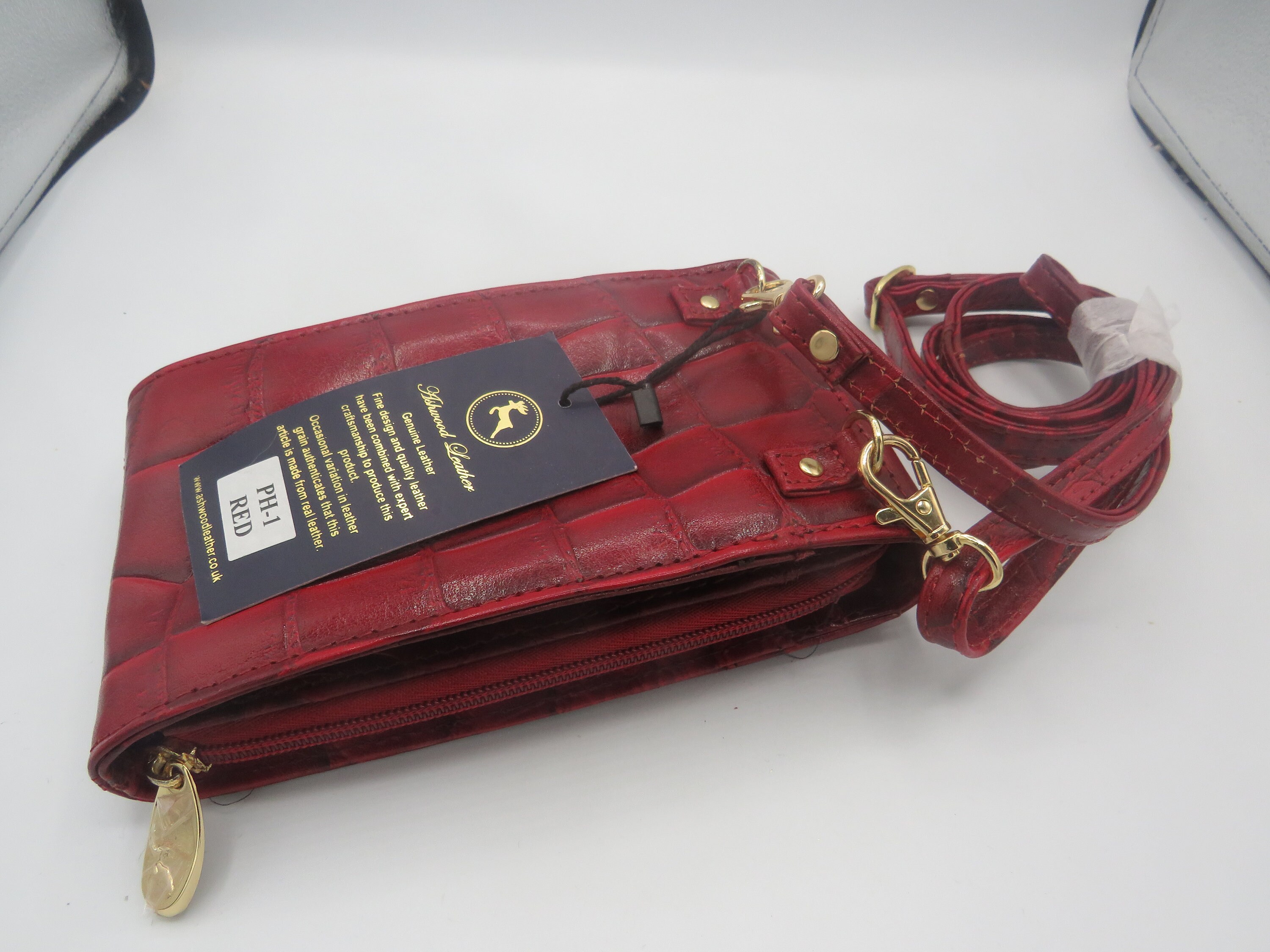 Spectacular Genuine Leather Red Ashwood Handbag Original Tags Animal Skin Design Immaculate Condition 12 by 19.5cm Measurements Etsy