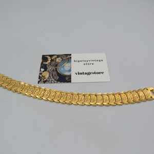 spectacular vintage 14k gold plated panel bracelet, beautiful unusual design, excellent condition, 8-inch in length