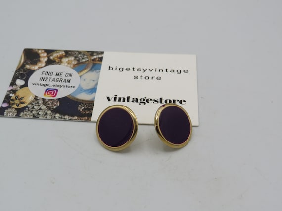 beautiful vintage gold tone round stud earrings w… - image 1