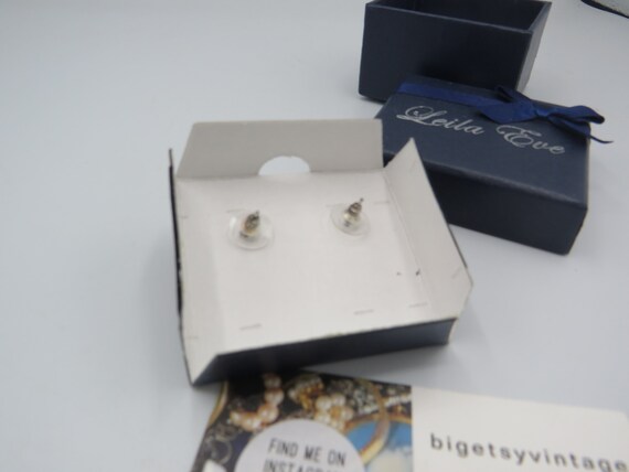 amazing silver tone post back statement earrings … - image 5