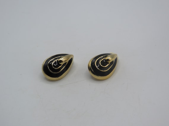 stunning vintage retro gold tone clip on earrings… - image 1