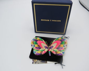 BUTLER & WILSON amazing bold and vibrant butterfly pocket mirror, stunning design, ab rhinestones and colourful enamel detailing, boxed.....