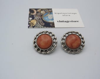 Orecchini PICCOLI ARGENTO TONDI con cabochon in resina CELESTE - TO